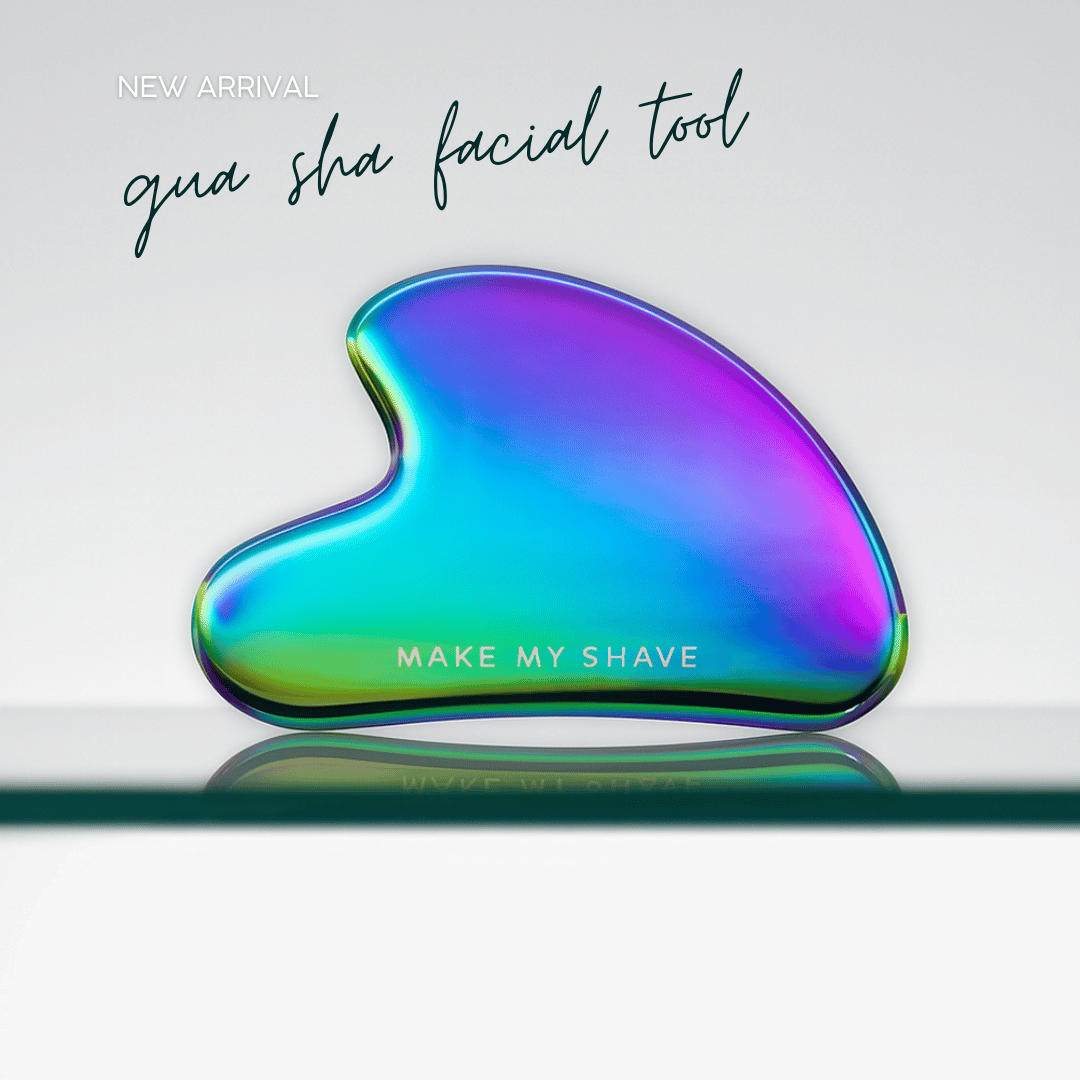 ow to use a Gua Sha on your face — Make My Shave stainless steel Gua Sha tool