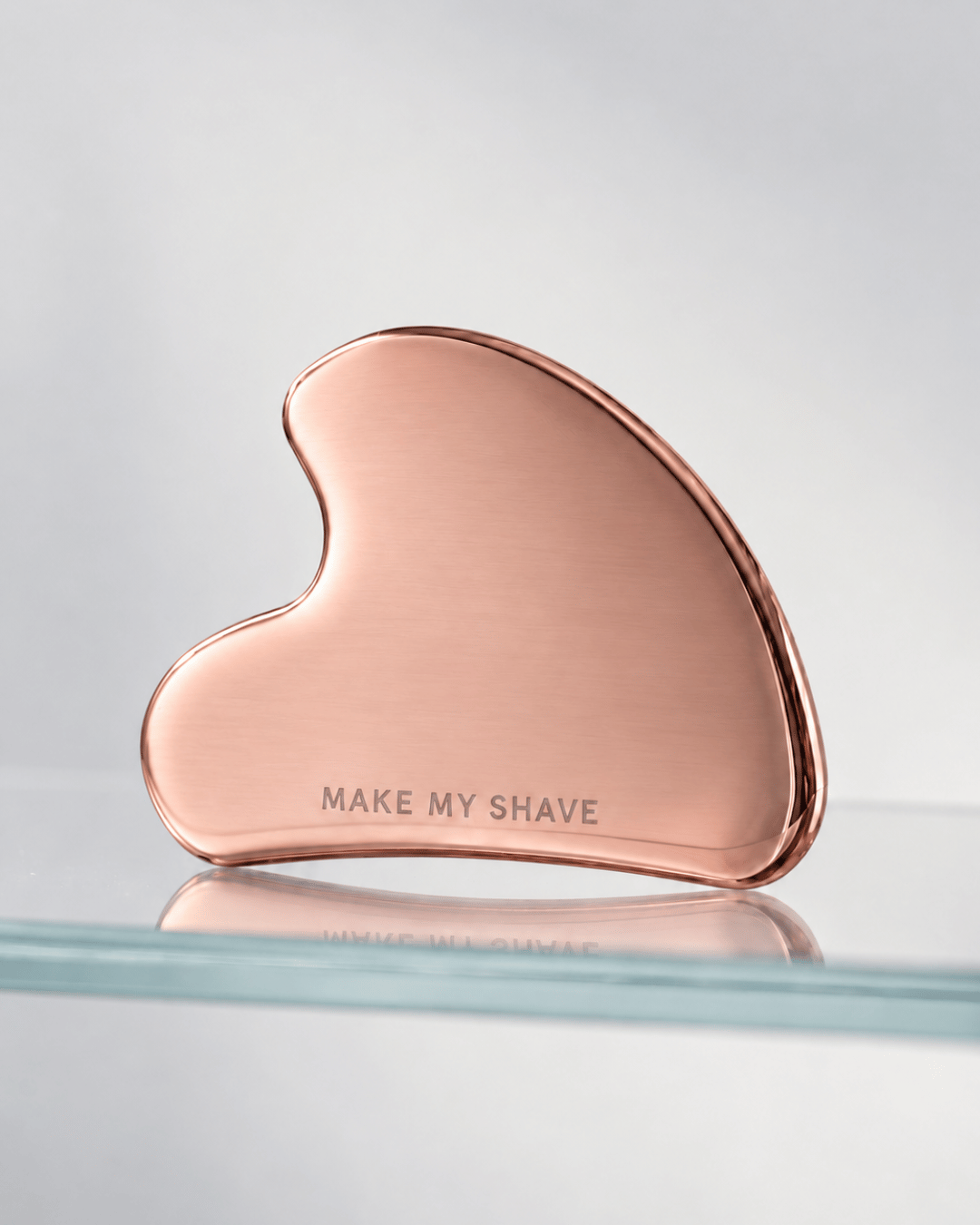 Rose Gold Gua Sha Facial Sculpting Tool by Make My Shave, Australia