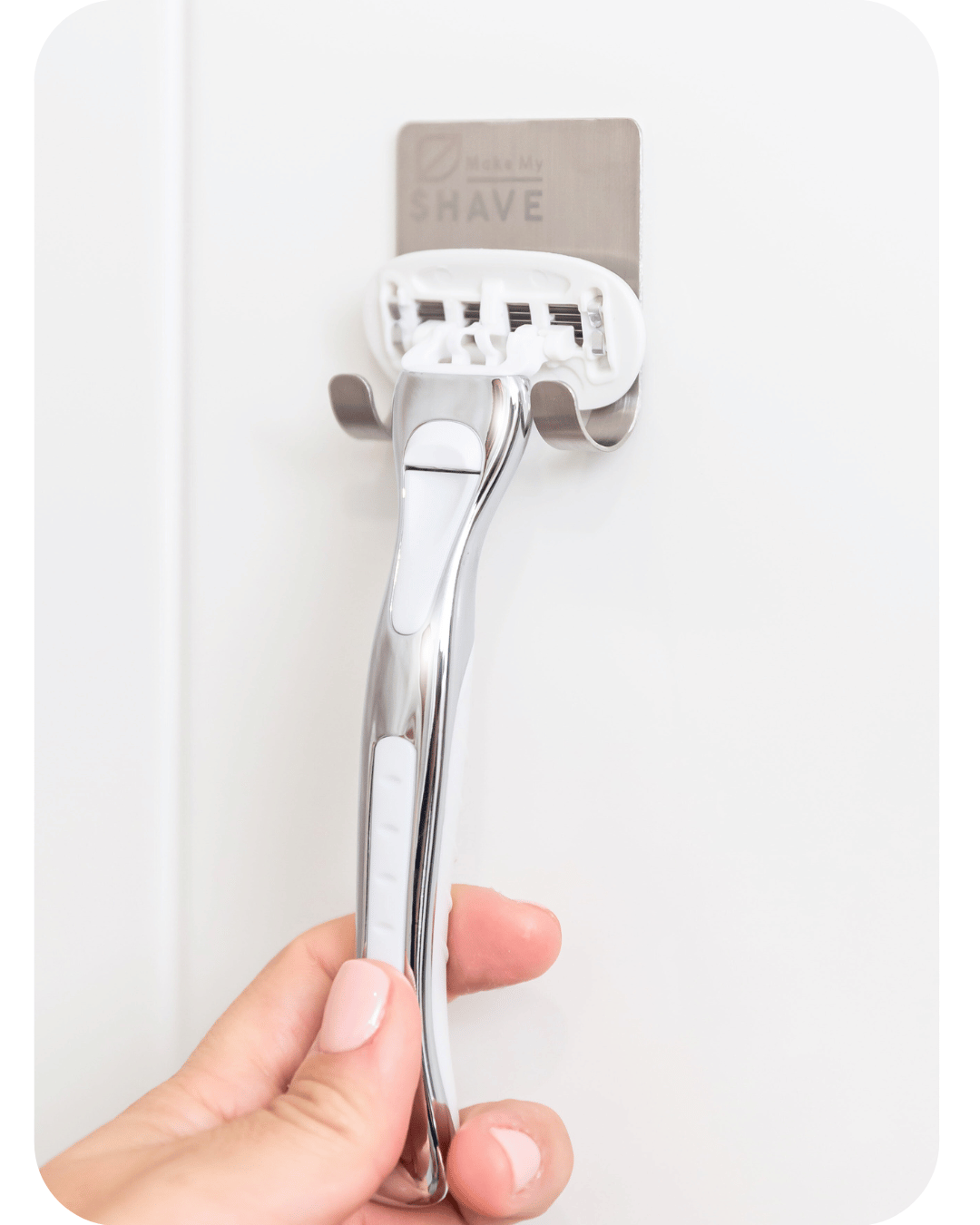 Women's razor with shower holder by Make My Shave, Australia.