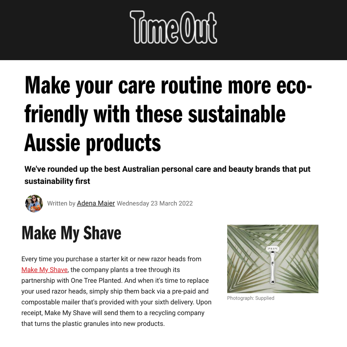 The Best Sustainable Beauty Brands by TimeOut Melbourne