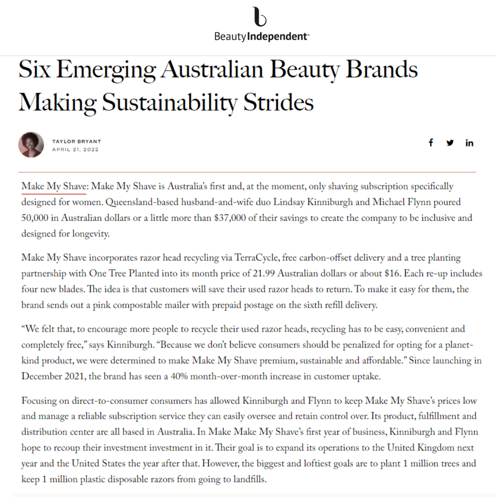 Australian Beauty Brands Sustainability