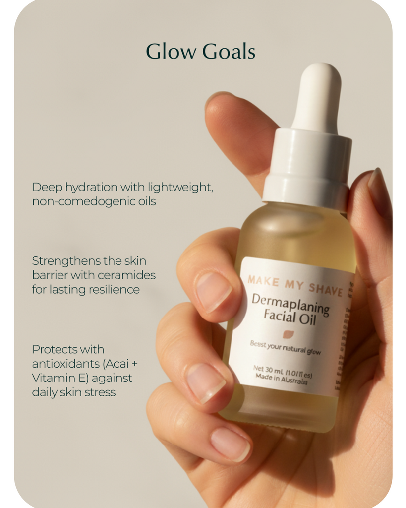 Bottle of Demaplaning Facial Oil for deep hydration and skin protection