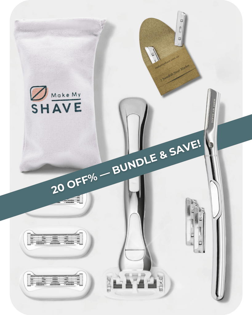 Women's razor and dermaplaing shave set. Unveil the smoothest skin from head to glow. 