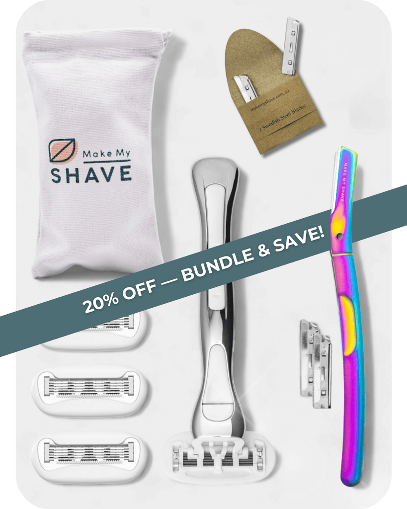 Women's razor and dermaplaing shave set. Unveil the smoothest skin from head to glow. 